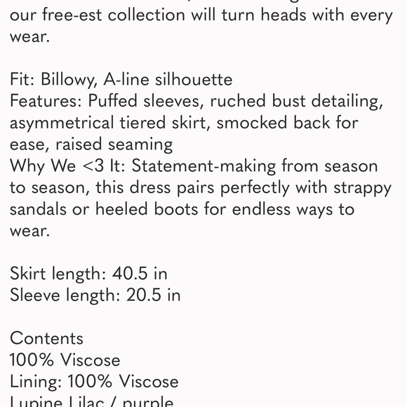 NWOT $128 Free People Lilac You’re A Jewel Maxi Dress PTP- 15” to 19” Medium - Picture 9 of 11